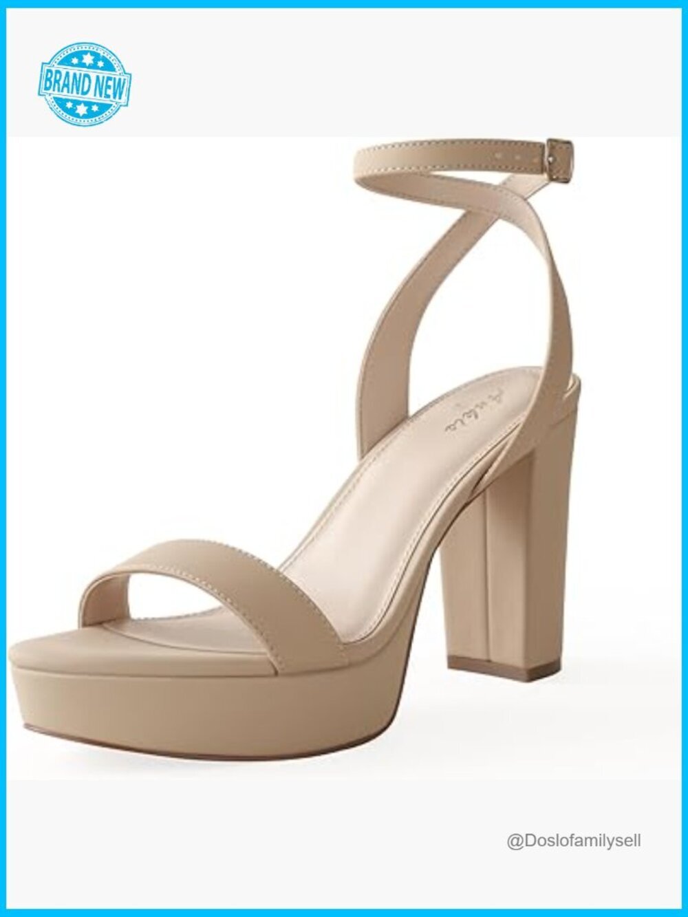 4 Inch Chunky Platform Heels Strappy Ankle Strap Sandals Comfy Block Heel